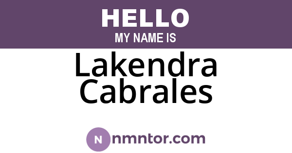 Lakendra Cabrales