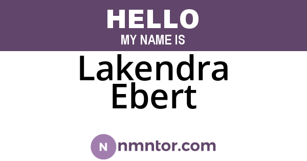 Lakendra Ebert