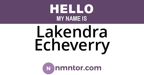 Lakendra Echeverry