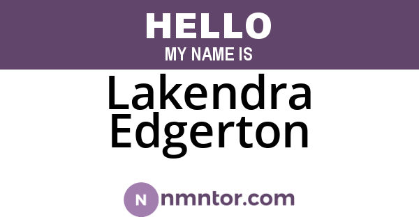 Lakendra Edgerton