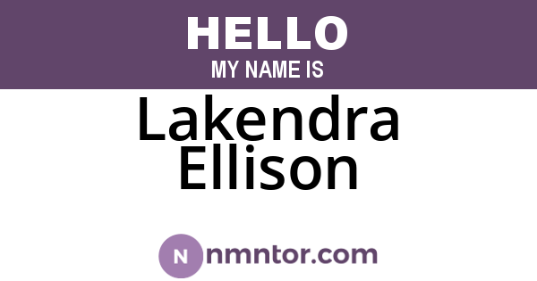 Lakendra Ellison
