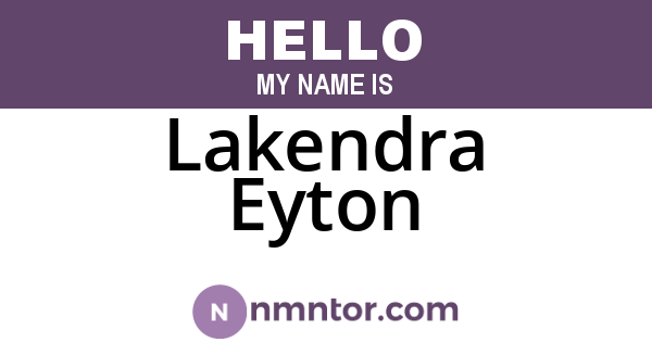 Lakendra Eyton