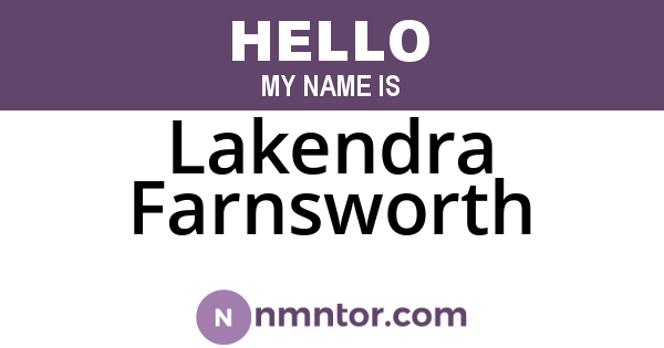 Lakendra Farnsworth
