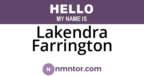 Lakendra Farrington