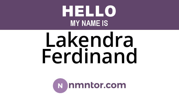 Lakendra Ferdinand