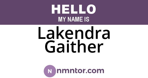 Lakendra Gaither