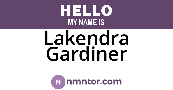 Lakendra Gardiner
