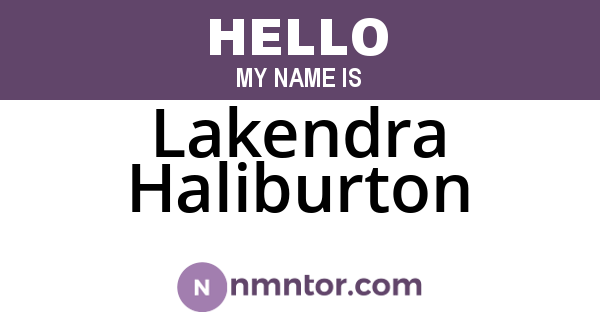 Lakendra Haliburton