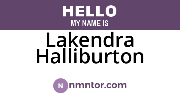 Lakendra Halliburton