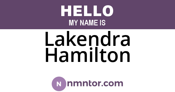 Lakendra Hamilton