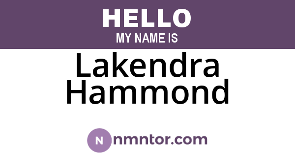 Lakendra Hammond