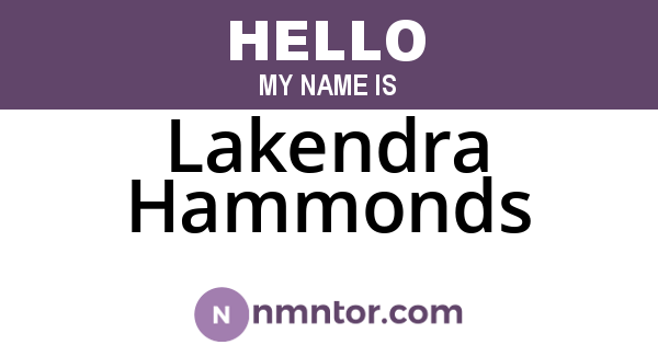 Lakendra Hammonds