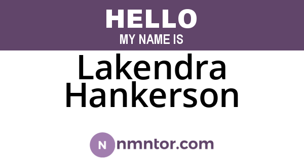 Lakendra Hankerson