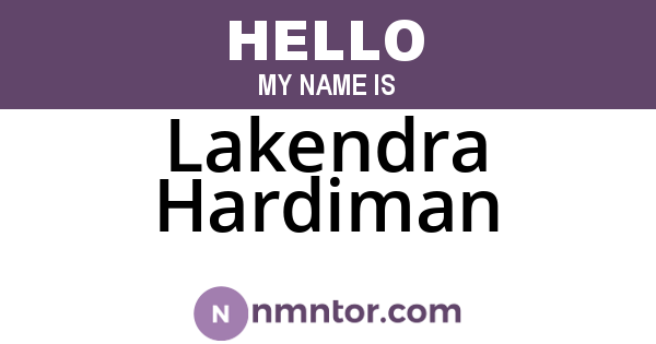 Lakendra Hardiman