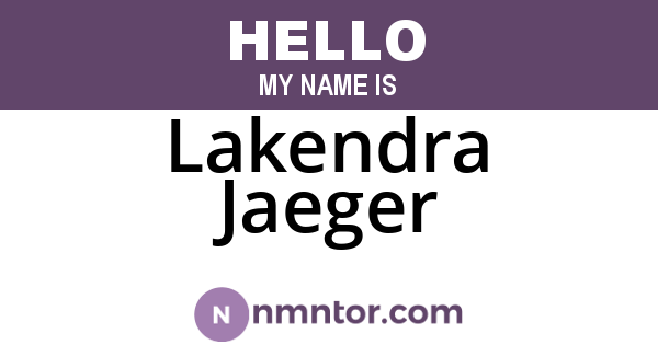 Lakendra Jaeger