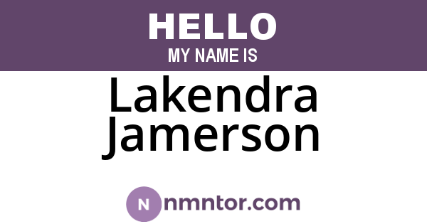 Lakendra Jamerson