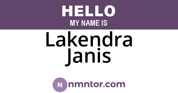 Lakendra Janis