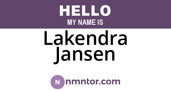 Lakendra Jansen