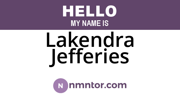Lakendra Jefferies