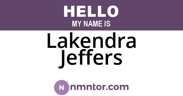 Lakendra Jeffers