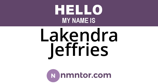 Lakendra Jeffries