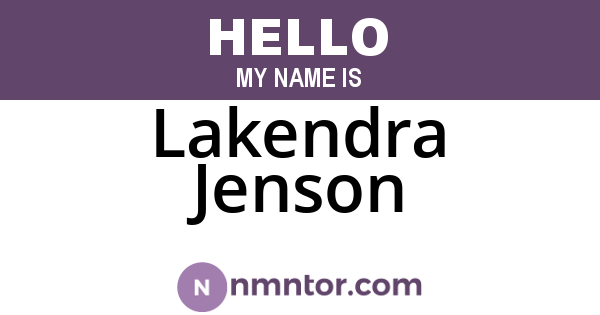 Lakendra Jenson