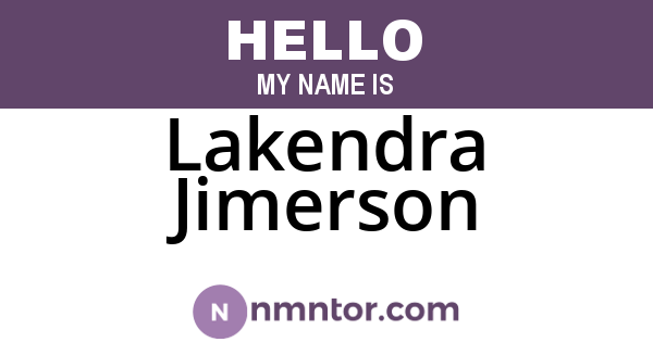 Lakendra Jimerson