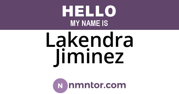 Lakendra Jiminez