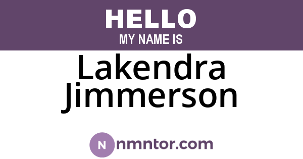 Lakendra Jimmerson