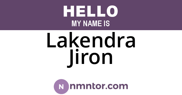 Lakendra Jiron