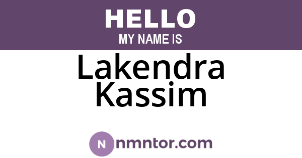 Lakendra Kassim