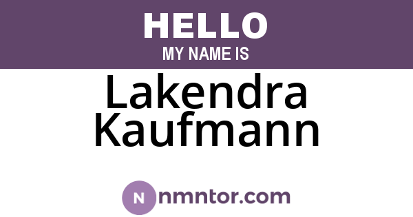 Lakendra Kaufmann