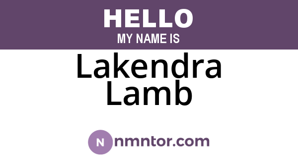 Lakendra Lamb