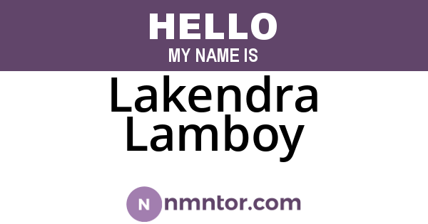Lakendra Lamboy