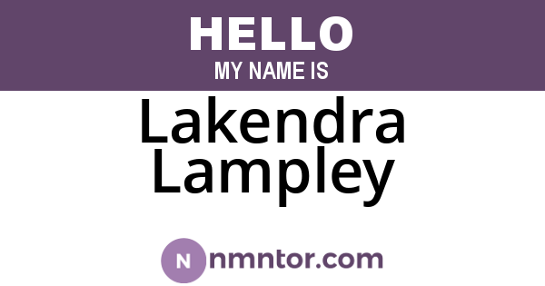 Lakendra Lampley