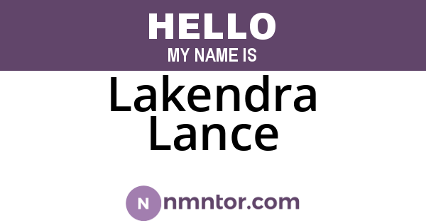 Lakendra Lance