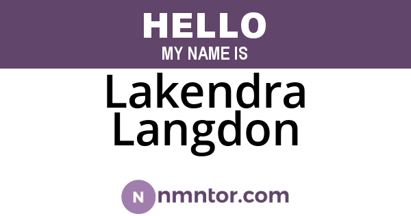 Lakendra Langdon