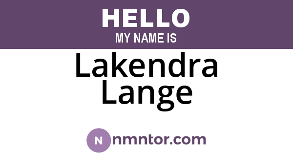 Lakendra Lange