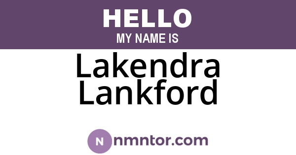Lakendra Lankford
