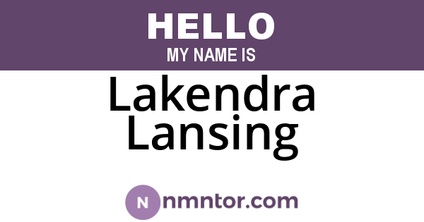 Lakendra Lansing