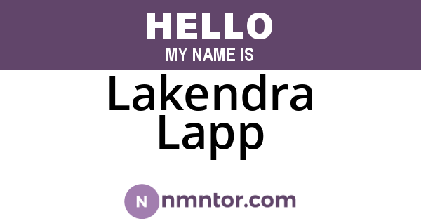 Lakendra Lapp