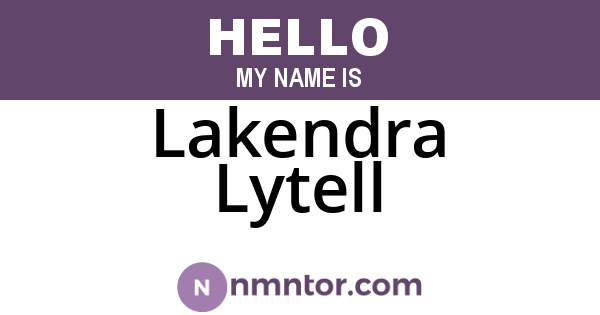 Lakendra Lytell
