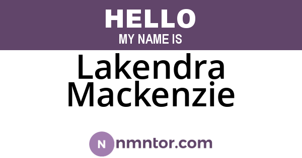 Lakendra Mackenzie