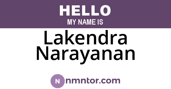 Lakendra Narayanan