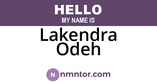 Lakendra Odeh