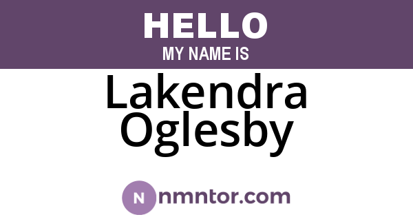 Lakendra Oglesby