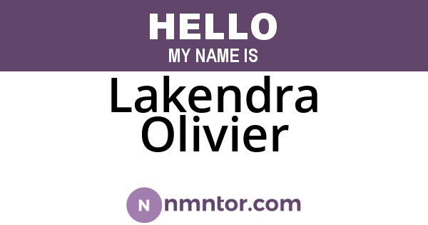 Lakendra Olivier