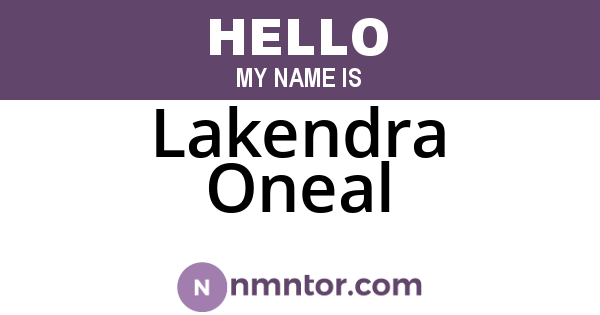 Lakendra Oneal