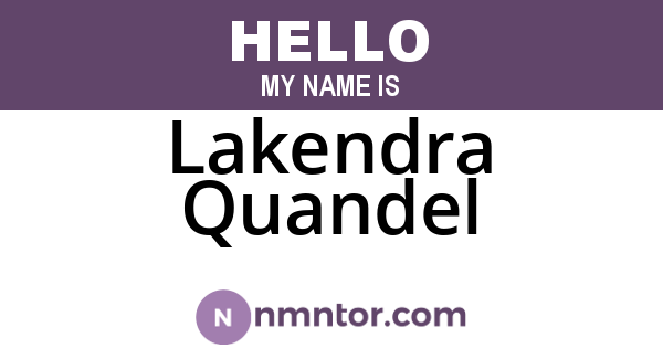 Lakendra Quandel