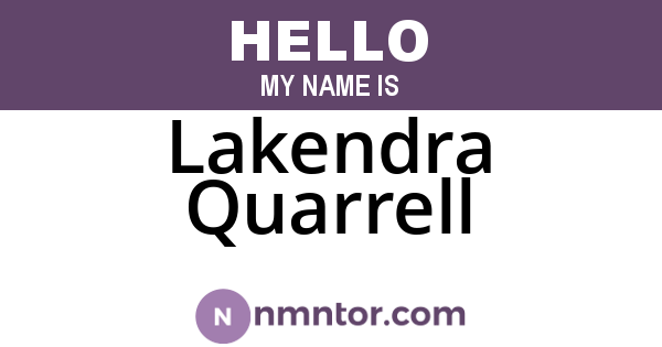 Lakendra Quarrell
